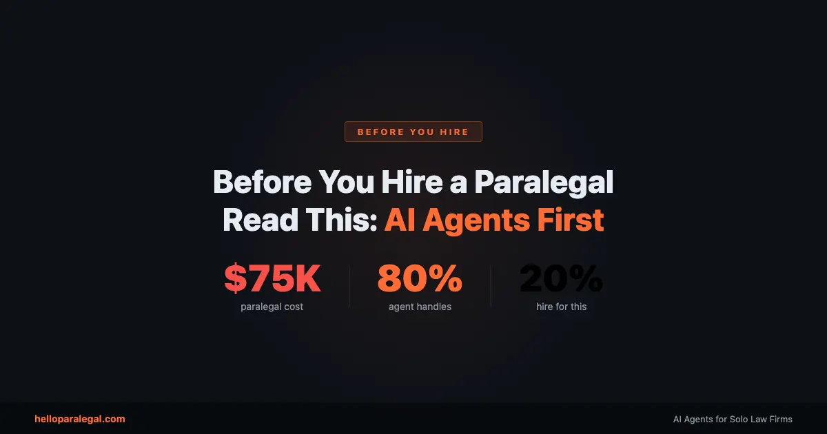 Before You Hire a Paralegal, Read This: What AI Agents Handle First