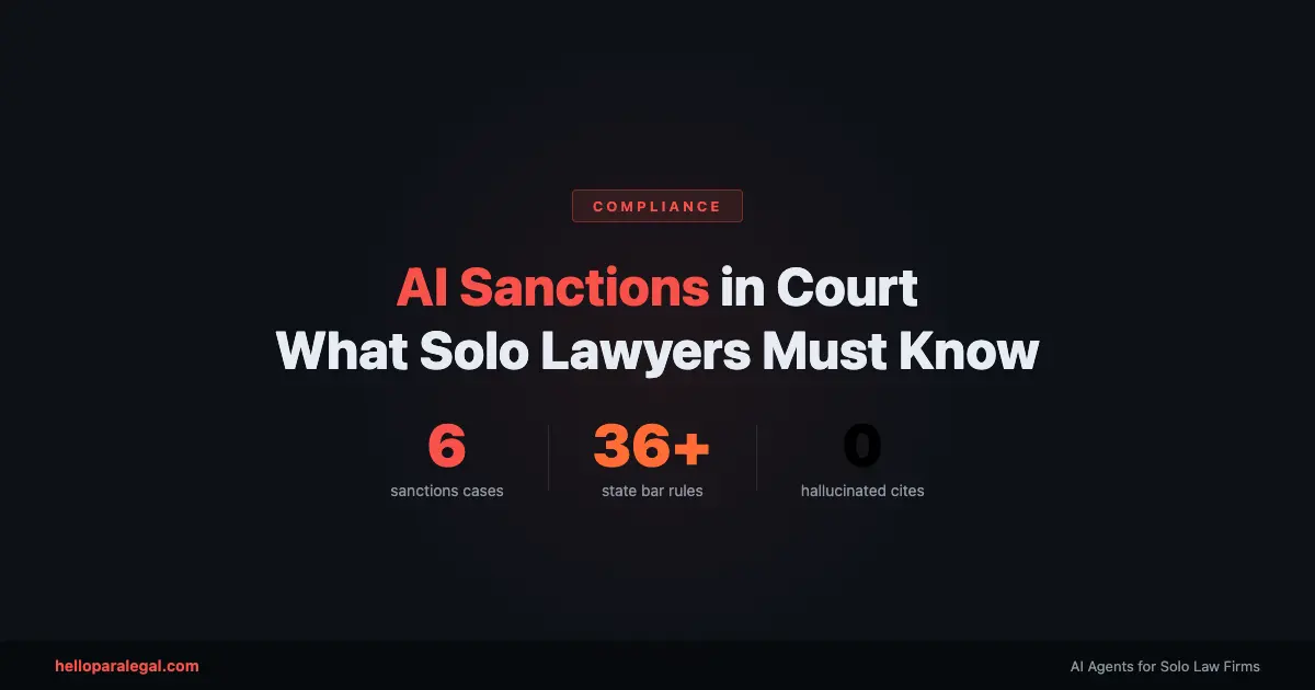 AI Sanctions in Court: What Every Solo Lawyer Using AI Agents Needs to Know